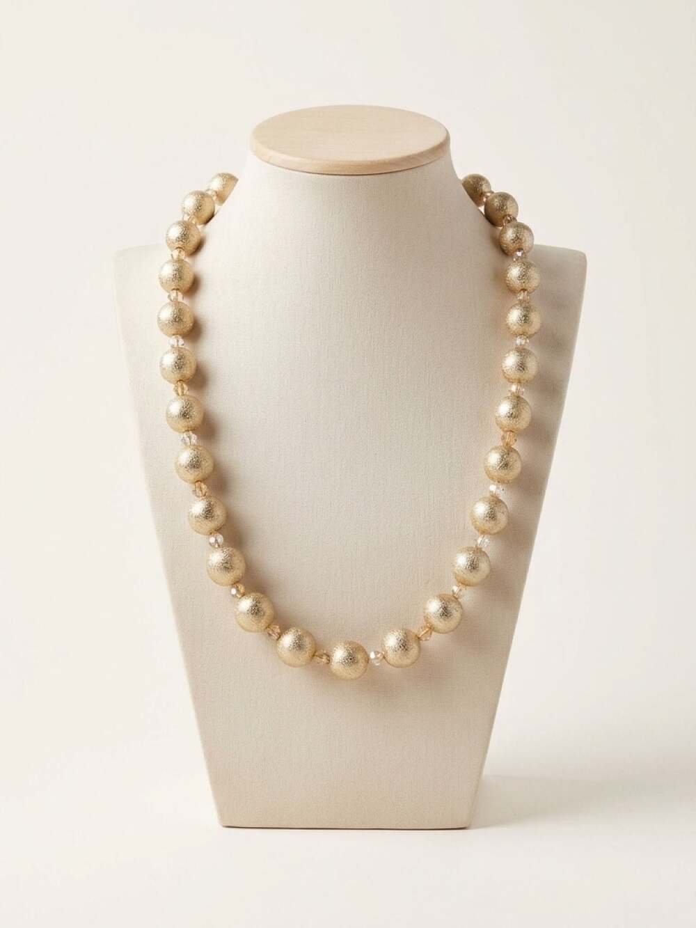 C Logo Gold-Tone Metallic Bead Statement Necklace - Picture 1 of 4